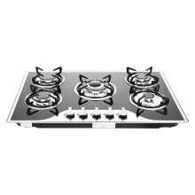 LPG/NG Hob Cooktop 5 Burner Stove Gas Cooker Black Glass Cooktop