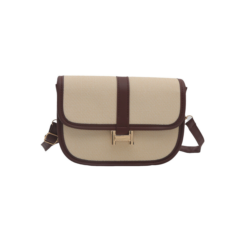 (Brown)Sac à main tendance Color Block pour femme été chic sac à bandoulière à la mode sac à main bandoulière