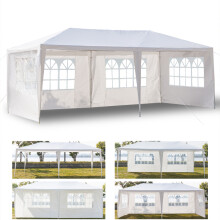 3*9m 5-Sided Iron PE Cloth Spiral Pipe Pergola Gazebo Outdoor Party Play Tent
