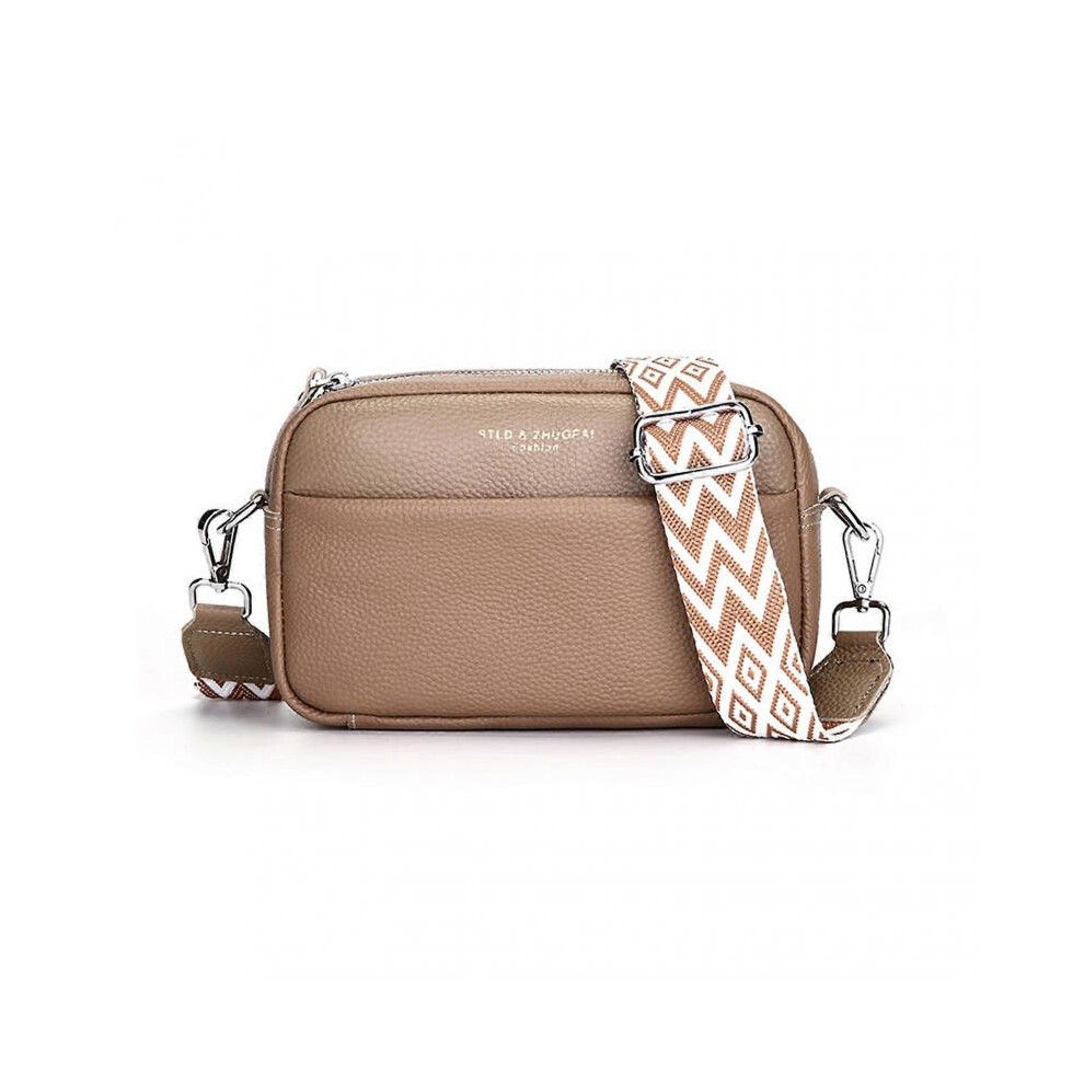 (Kaki) Solid-color Tote Bag for Women Fine Workmanship Cross-body Bag for Shopping