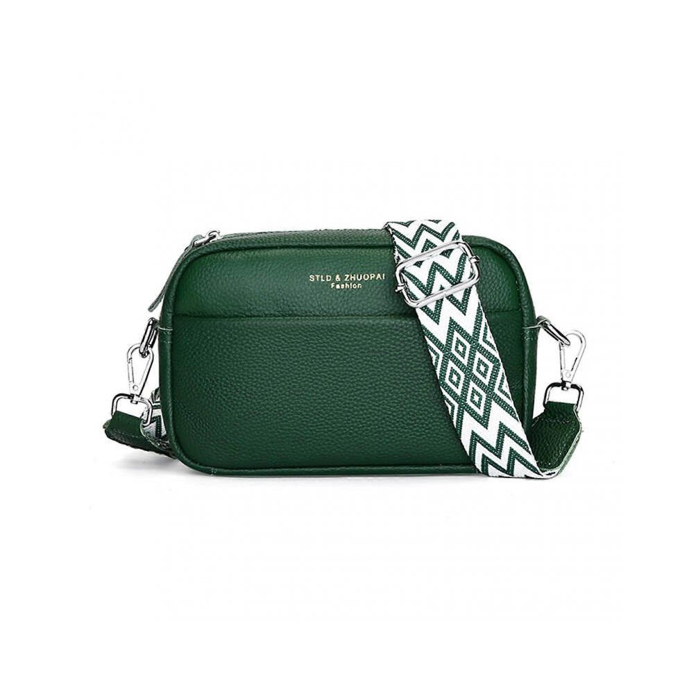 (Green) Solid-color Tote Bag for Women Fine Workmanship Cross-body Bag for Shopping