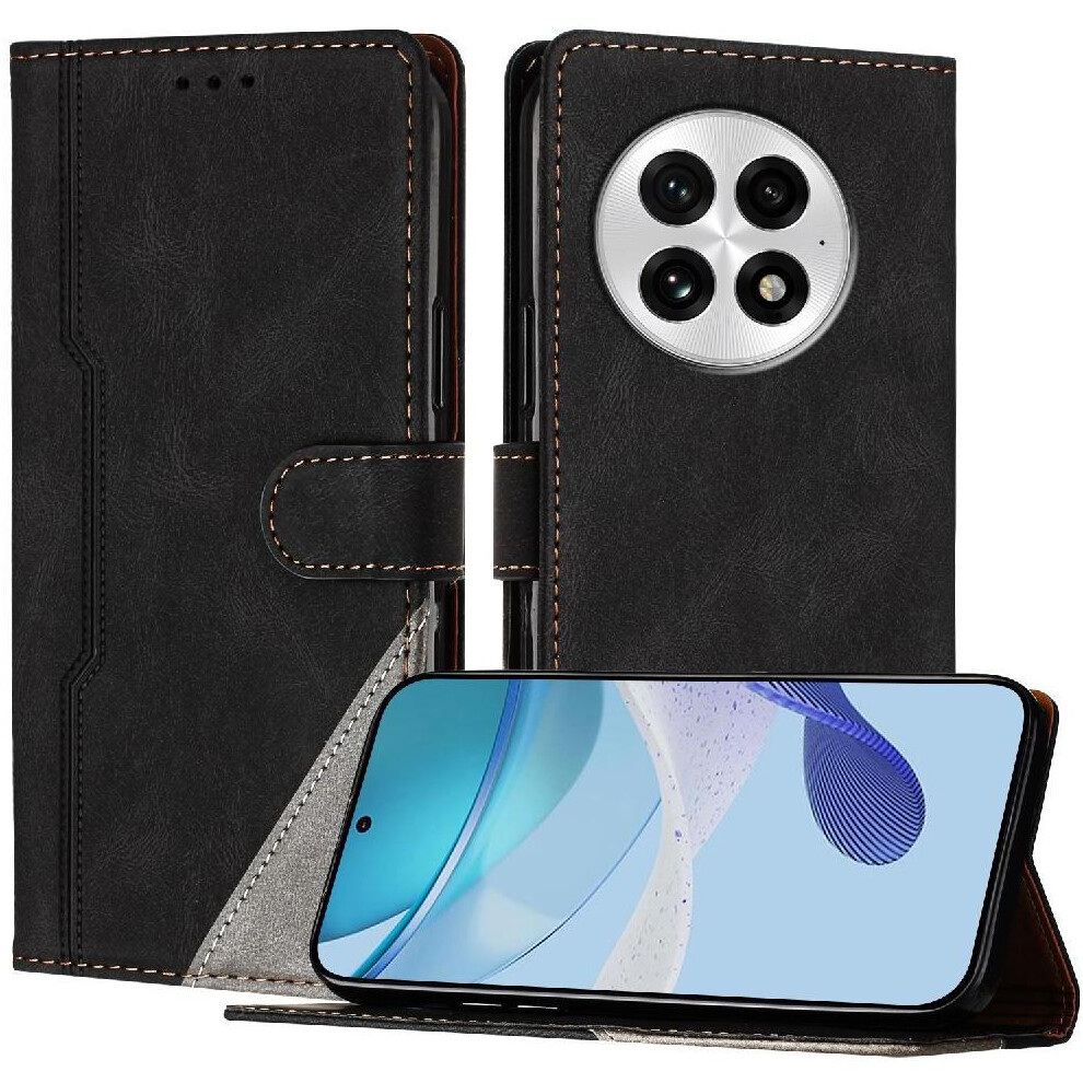 (Black) Case For Oneplus 13 Wallet Magnetic Closure Pu Leather Handy Stand Card Slots Cover Black 764544249973