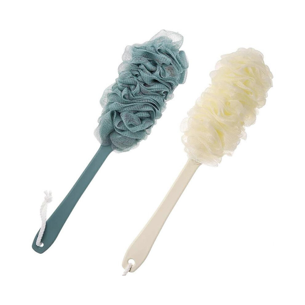 Back Scrubber for Shower, Long Handle Back Loofah Shower Brush, Soft Nylon Mesh Back Cleaner Washer, Bath Brush for Women Men, Exfoliating Body Scrubb