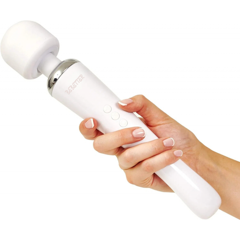 Bebetter Cordless Curved Therapeutic Massager - 8 Powerful Speeds & 20 Patterns - For Muscle Aches & Sports Recovery - Rechargeable - White