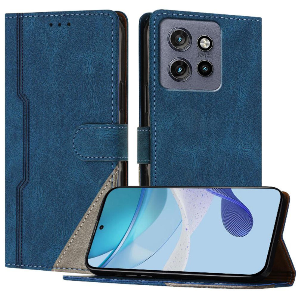 (Dark ) Case For Motorola Moto Thinkphone 25 Magnetic Closure Card Slots Cover Handy Stand Pu Leather Wallet Blue 764563390021