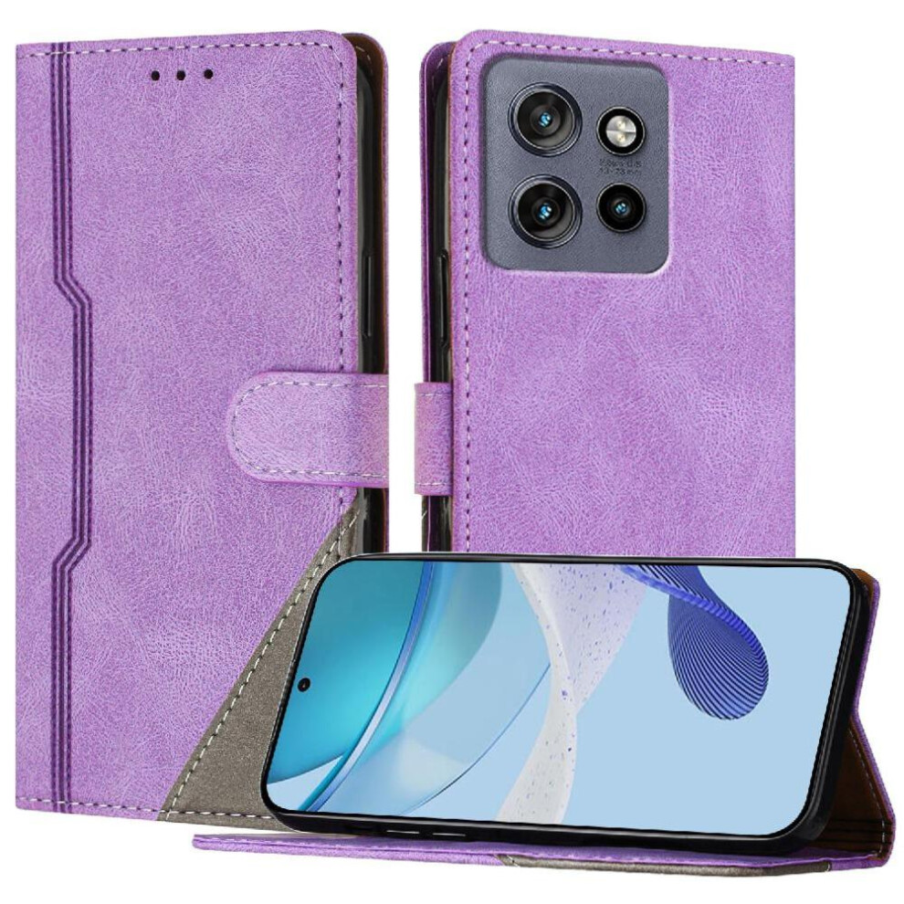 (Purple) Case For Motorola Moto Thinkphone 25 Magnetic Closure Card Slots Cover Handy Stand Pu Leather Wallet Purple 764563390052