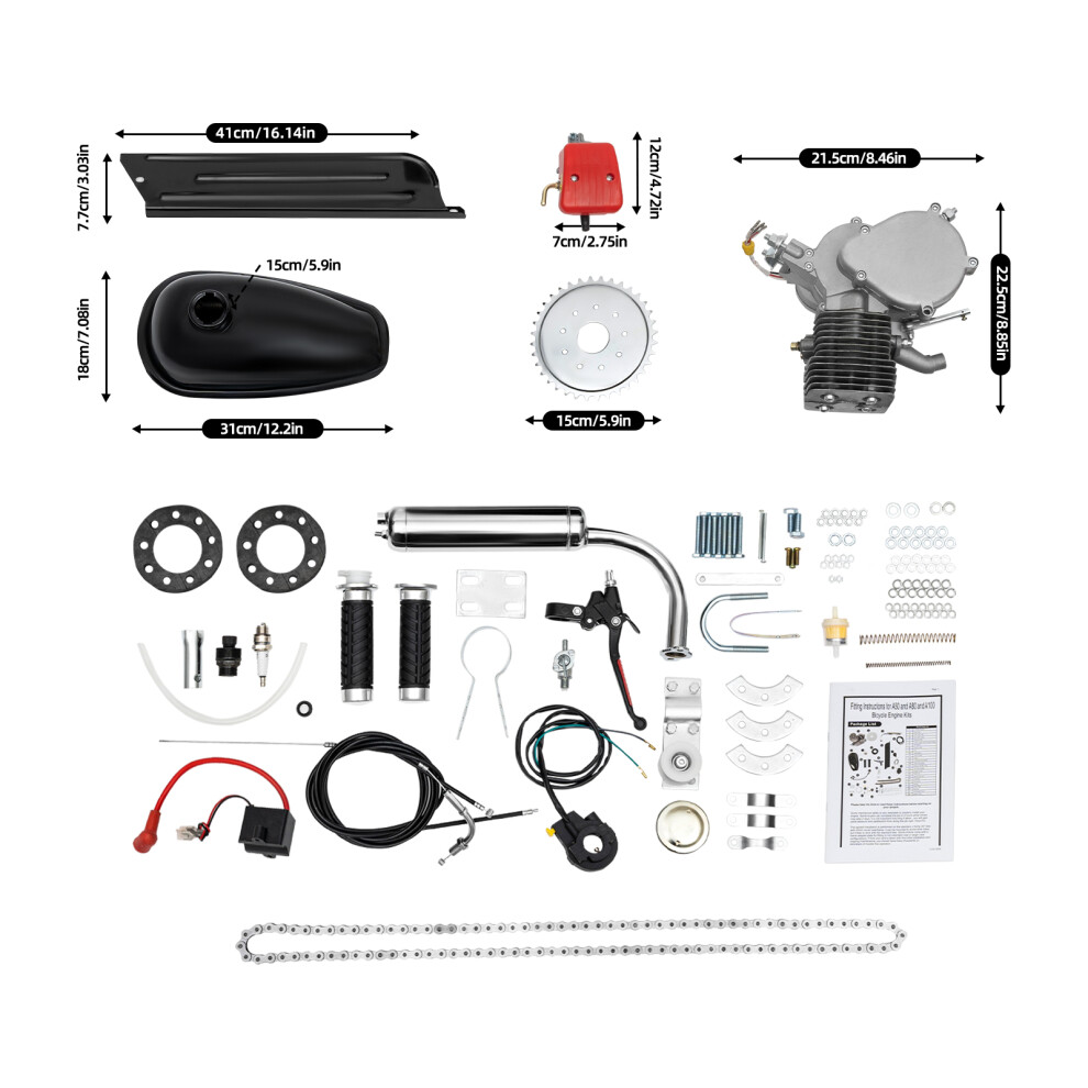 100Cc 36-Tooth Bicycle Engine Kit 2-Stroke Petrol Bike Conversion Kit 9344483220816