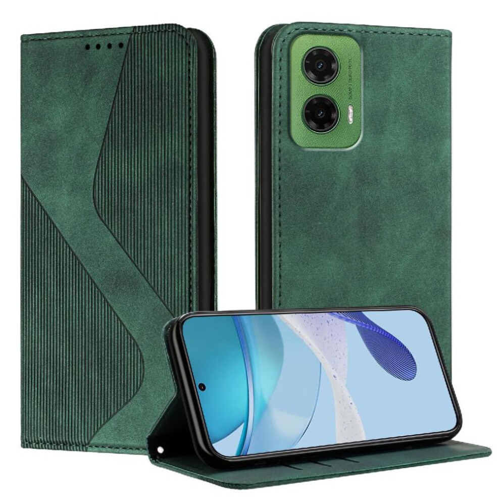 (Green) Case For Motorola Moto G35 5G Pu Leather Folio Flip Magnetic Wallet Kickstand Card Slots Holder Green 764563392315