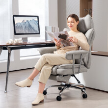 HOMCOM Office Chair, High Back Leathaire Desk Chair for Home, Grey