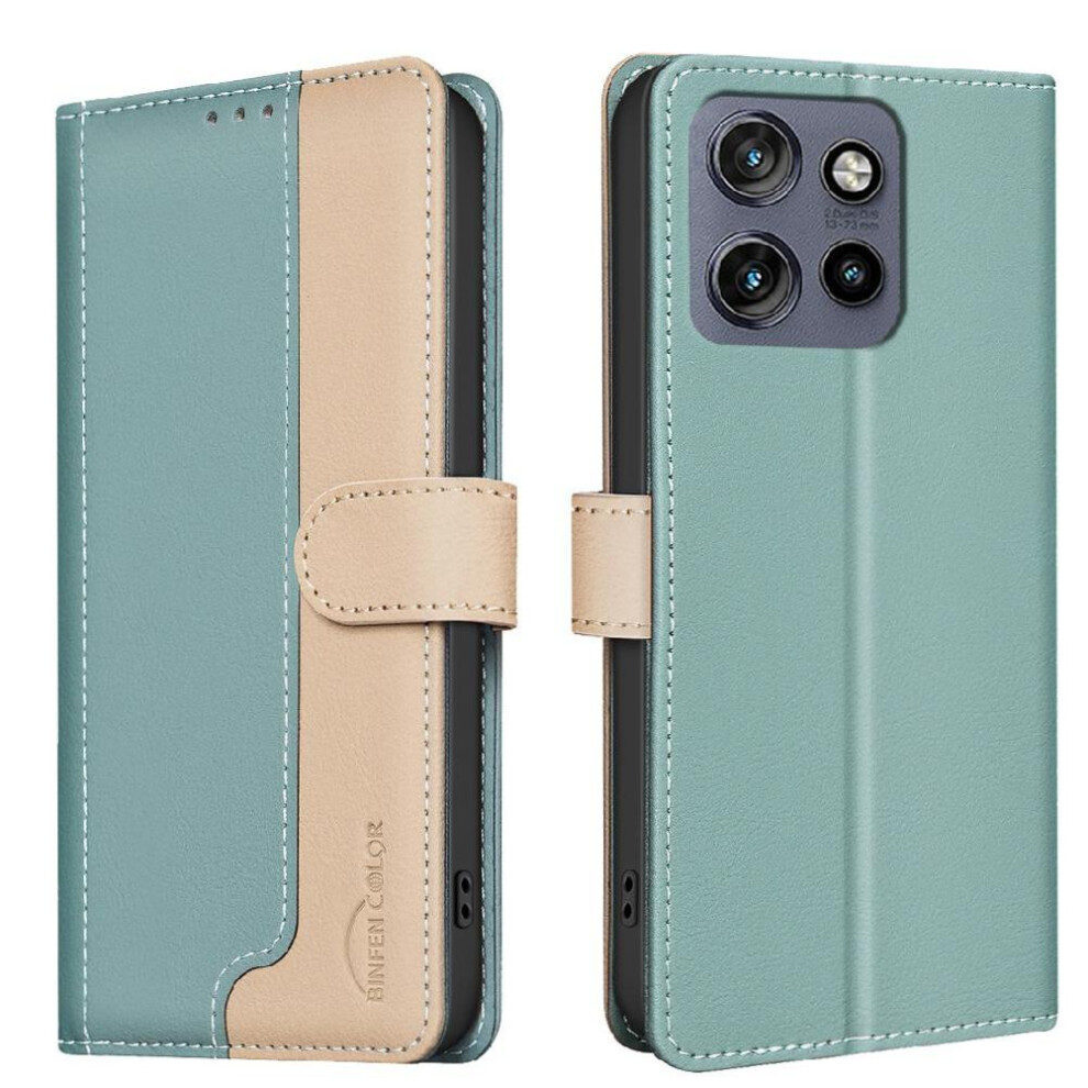 (Green) Flip Case For Motorola Moto S50 5G Rfid Blocking Shockproof Tpu Inner Shell Card Slots Holder Kickstand Flip Folio Green 764563393664