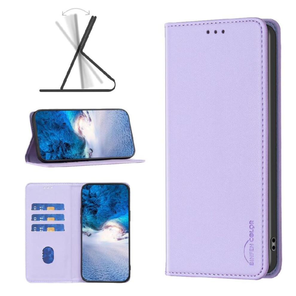 ( Violet) Flip Case For Motorola Moto G35 5G Pu Leather Business Magnetic Wallet Multi-Color Multi-Card Slot Light 764563394302