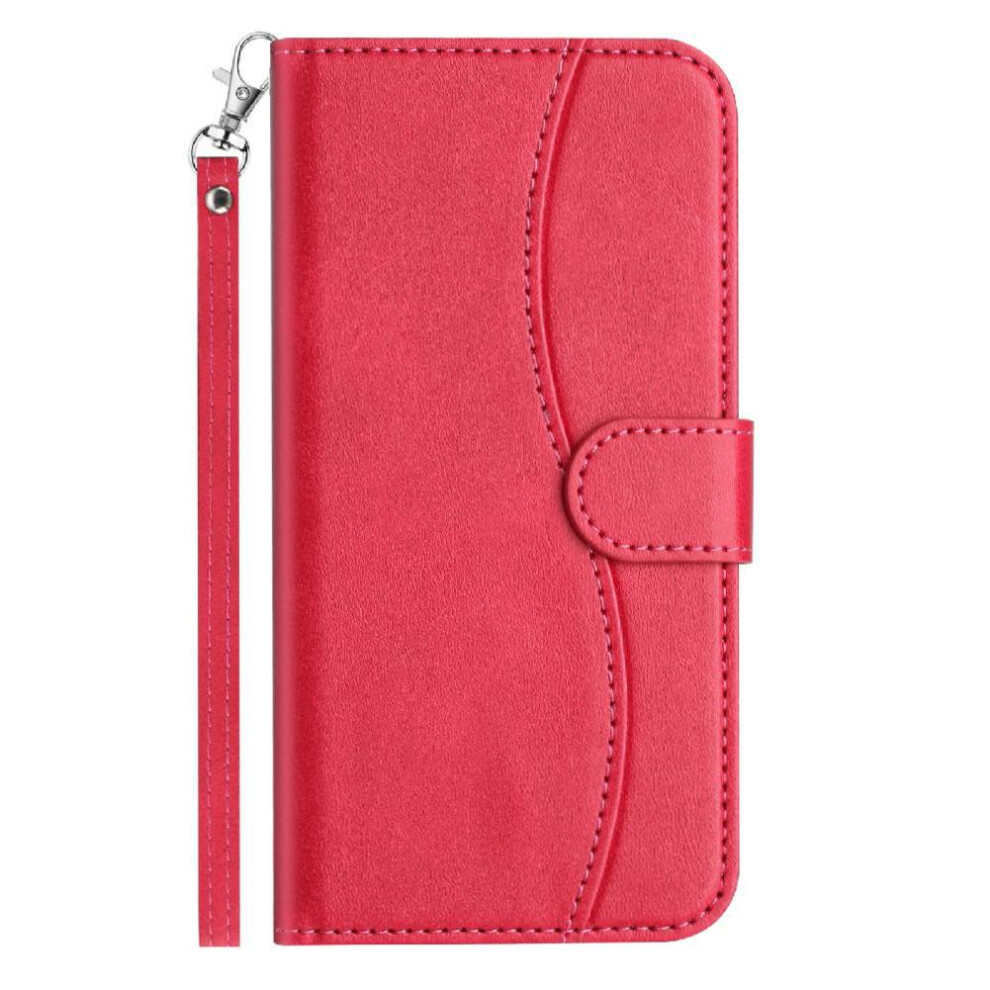 (Rose ) Flip Case For Motorola Moto G35 Wrist Strap Shockproof Colorful Pu Leather Card Slots Holder Red 764563395750