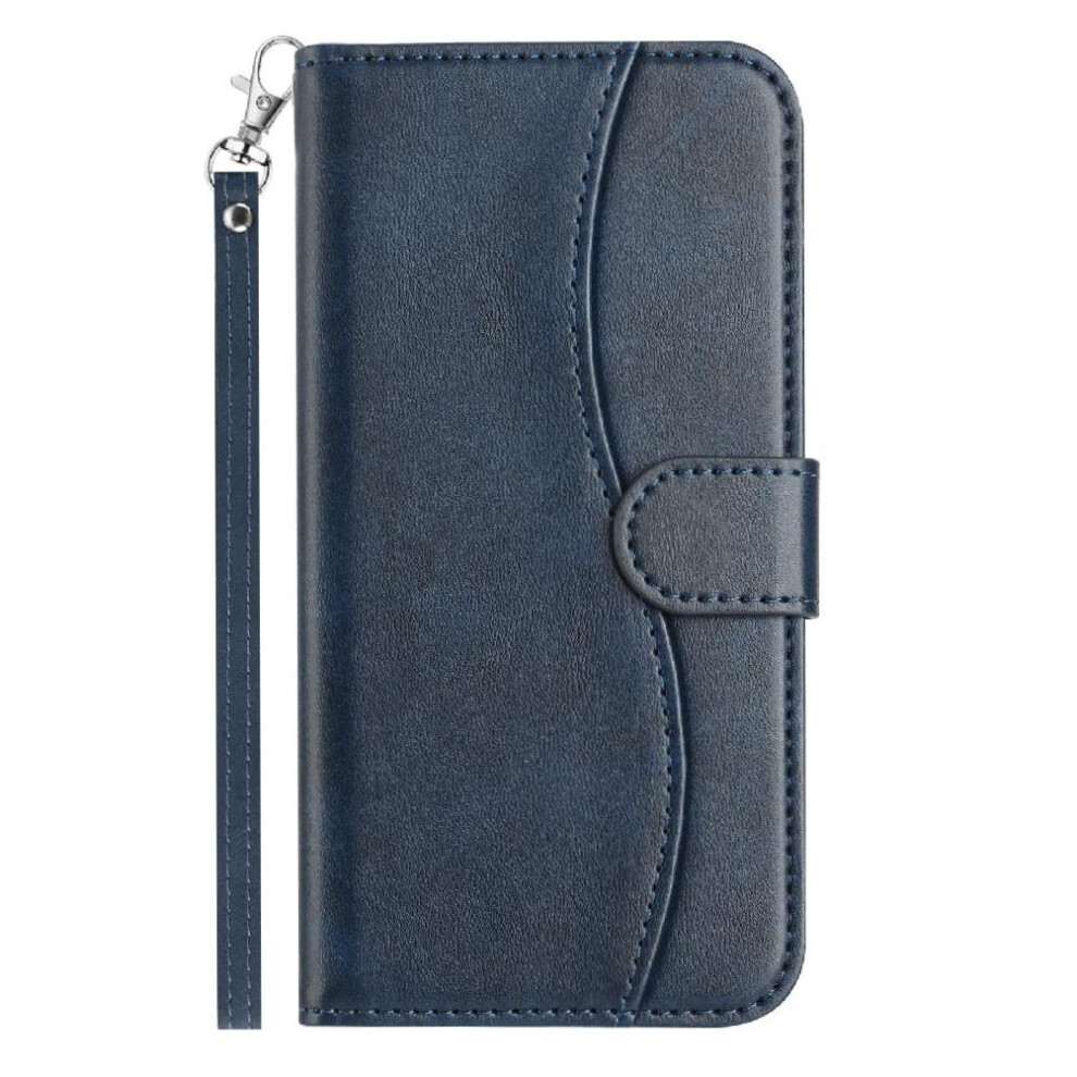 (Blue) Flip Case For Motorola Moto G05 Pu Leather Card Slots Holder Colorful Shockproof Wrist Strap Blue 764563395941