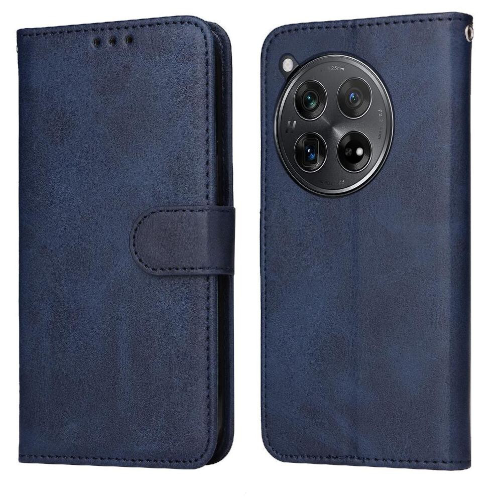 (Blue) Flip Case For Oneplus 12R Precise Cutouts Magnetic Closure Card Slots Flip Cover Blue 764563397747