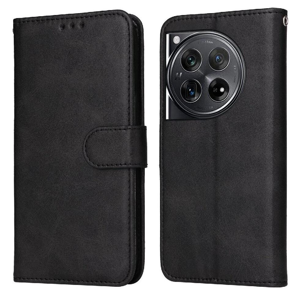 (Black) Flip Case For Oneplus 12 Card Slots Flip Cover Magnetic Closure Precise Cutouts Black 764563397761