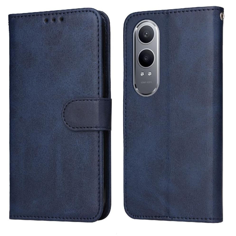 (Blue) Flip Case For Oneplus Nord Ce4 Lite Magnetic Closure Flip Cover Precise Cutouts Card Slots Blue 764563397846