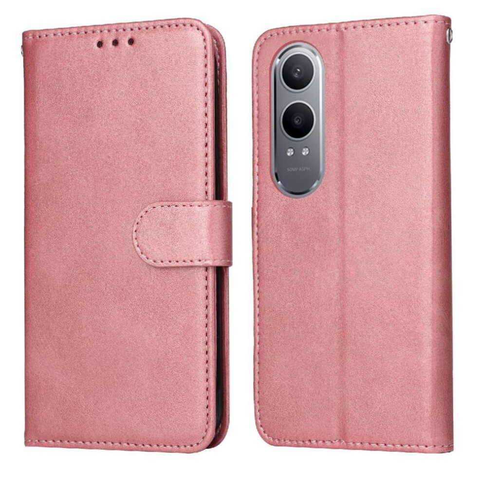 (Pink) Flip Case For Oneplus Nord Ce4 Lite Magnetic Closure Flip Cover Precise Cutouts Card Slots Pink 764563397839