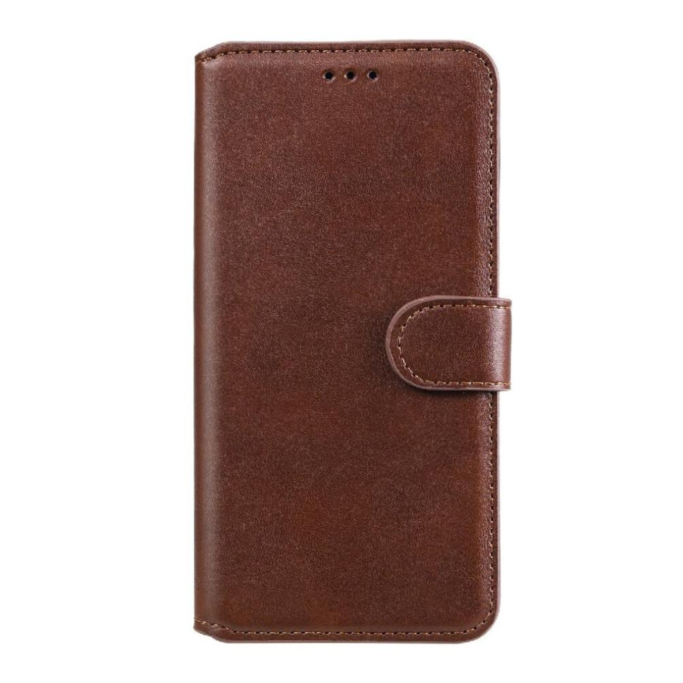 (Brown) Flip Case For Oneplus 8T Magnetic Closure Card Slots Precise Cutouts Flip Cover Brown 764563398270
