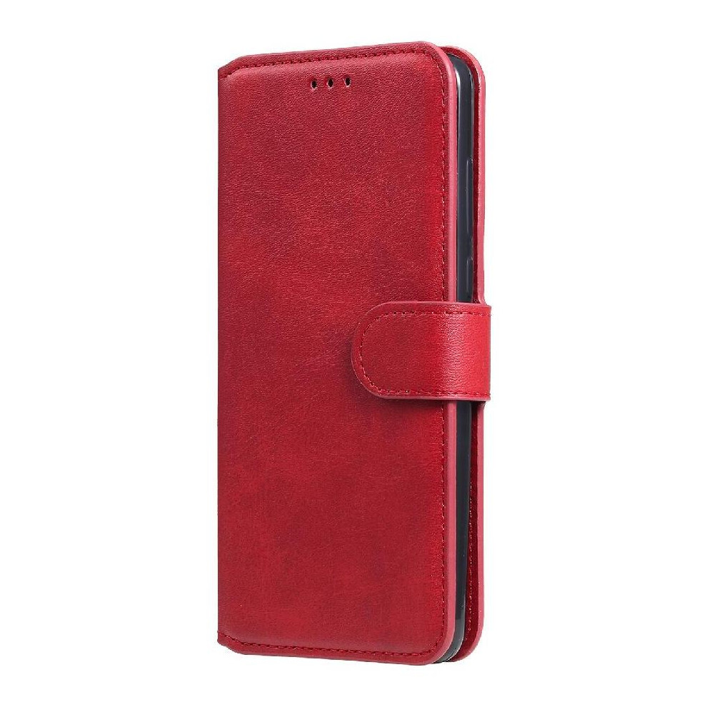 (Red) Flip Case For Oneplus 8T Magnetic Closure Card Slots Precise Cutouts Flip Cover Red 764563398294