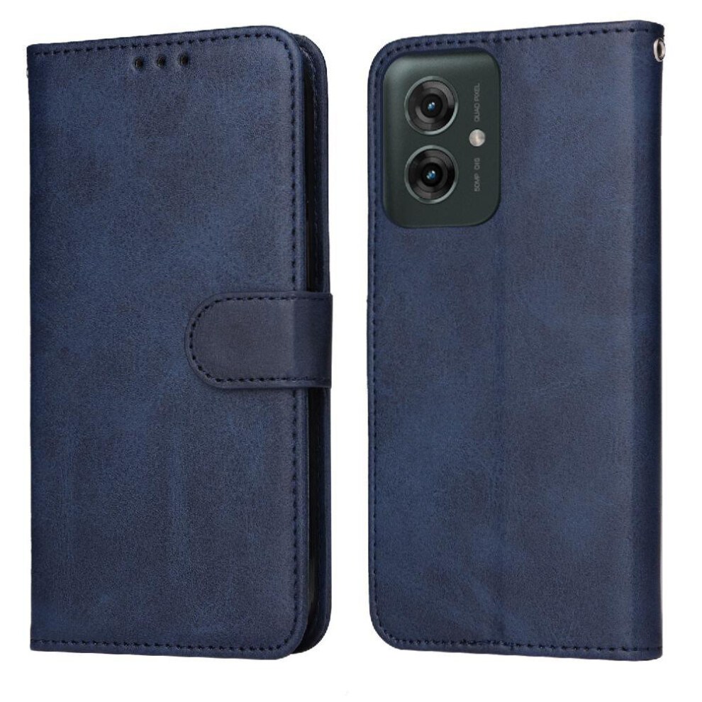 (Blue) Flip Case For Motorola Moto G55 5G Card Slots Precise Cutouts Flip Cover Magnetic Closure Blue 764563398416
