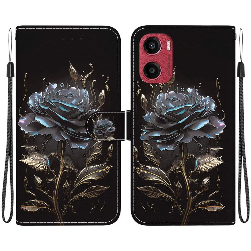 (C5 ) Flip Case For Motorola Moto G05 Wallet Card Slots Butterfly Flower Painted Magnetic Closure Pu Leather 764563399352