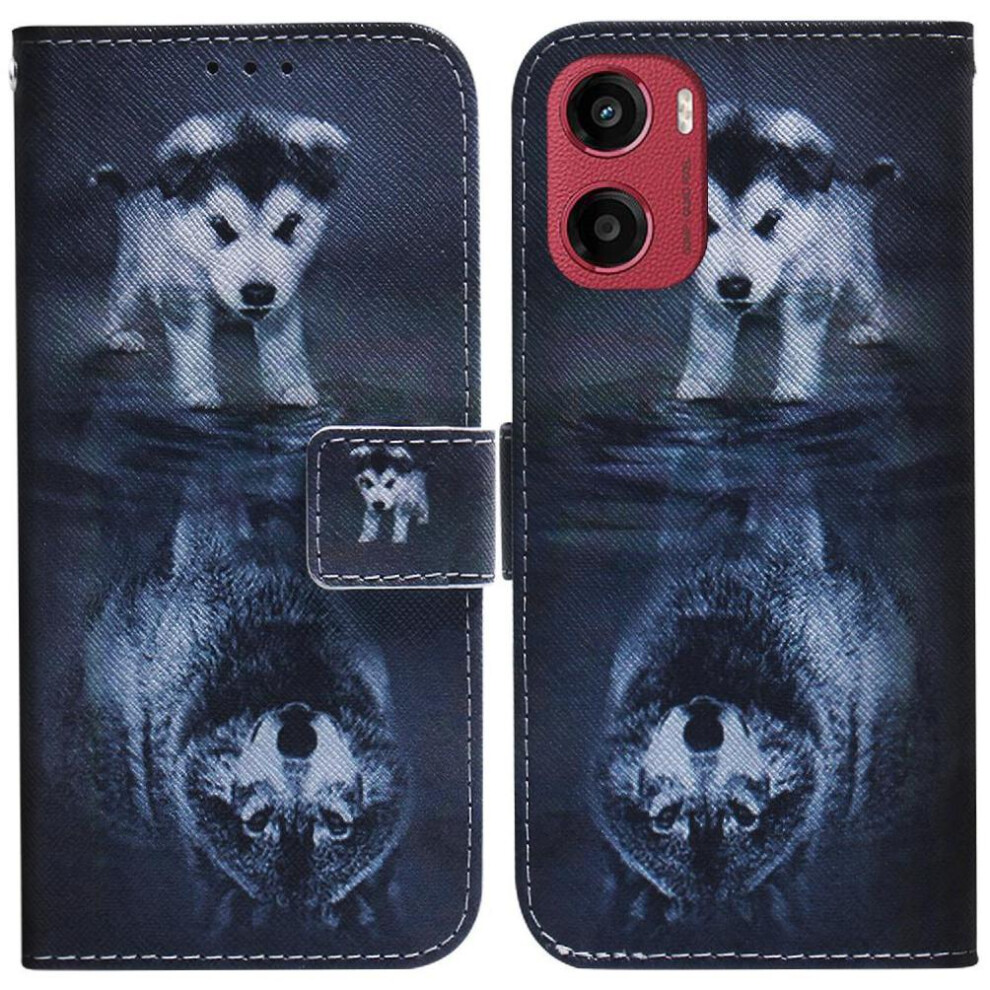(C7 ) Flip Case For Motorola Moto E15 Card Slots Wallet Pu Leather Painted Magnetic Closure 764563399628