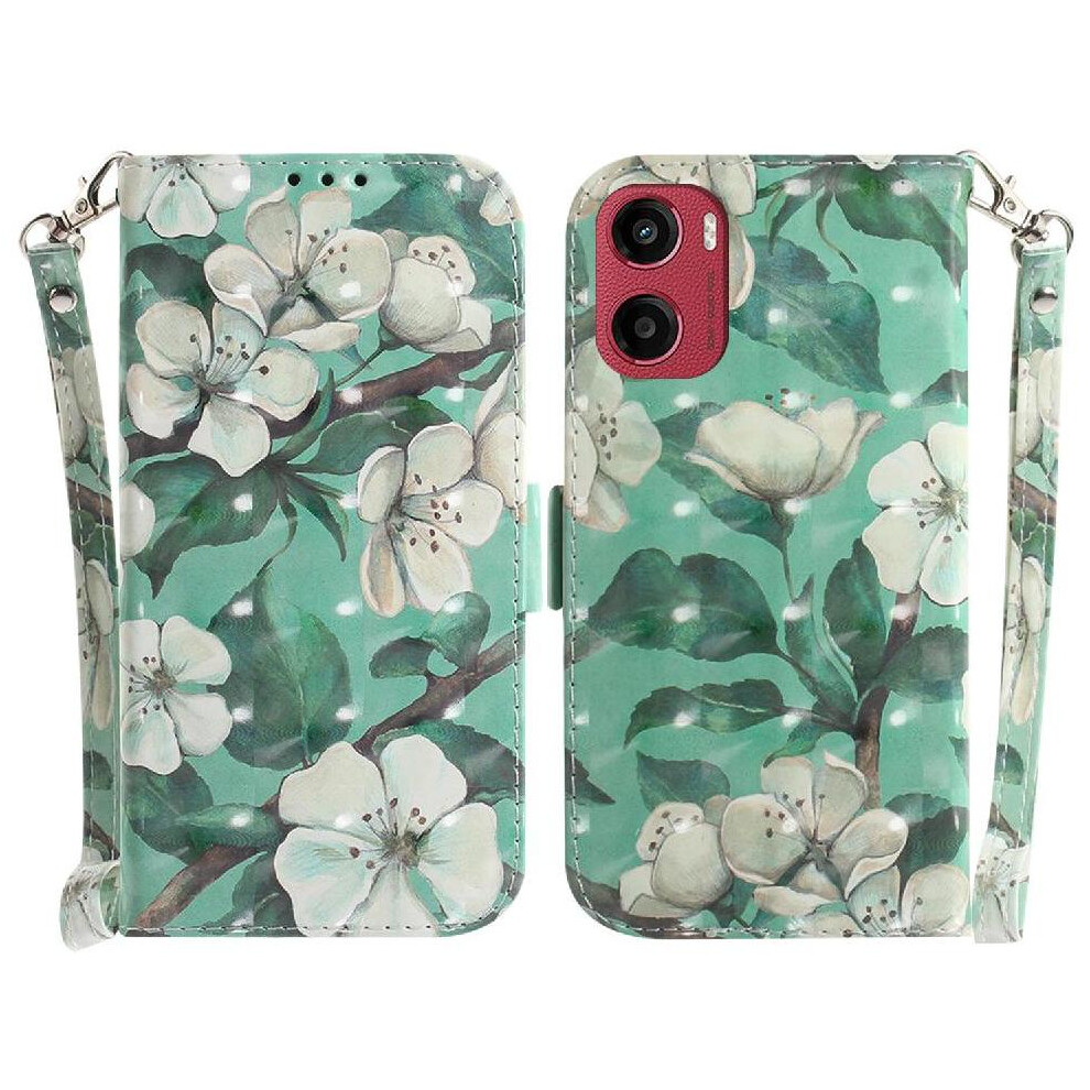 (C11 ) 3D Painted Protective Case For Motorola Moto G05 Card Slots Pu Leather Magnetic Closure Lanyard Wallet 764563399963