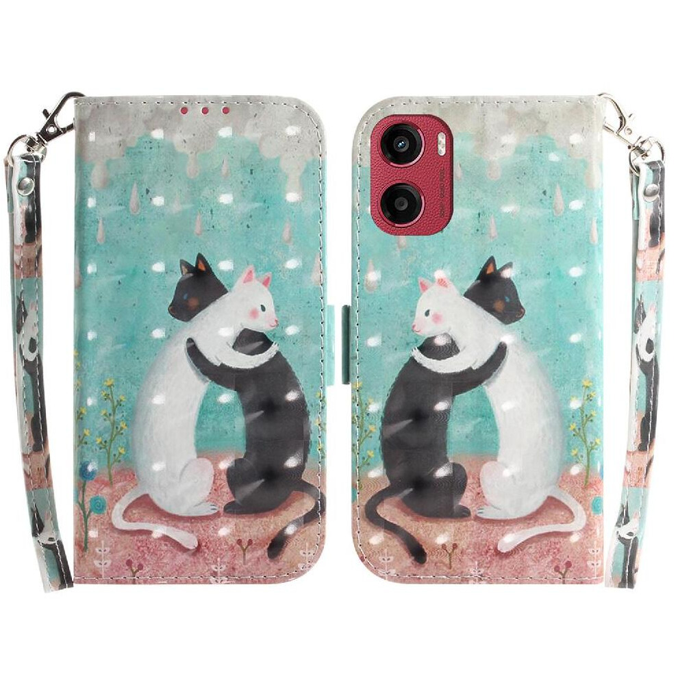 (C9 ) 3D Painted Protective Case For Motorola Moto G05 Card Slots Pu Leather Magnetic Closure Lanyard Wallet 764563399949