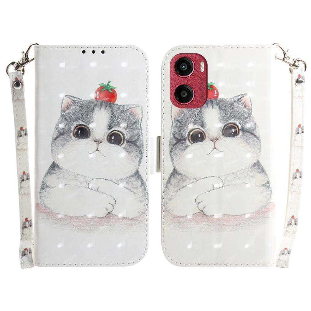 (C10) 3D Painted Protective Case For Motorola Moto G05 Card Slots Pu Leather Magnetic Closure Lanyard Wallet 764563399956