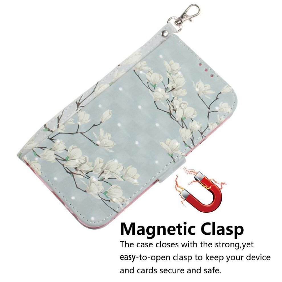 (C8 ) 3D Painted Protective Case For Motorola Moto E15 Card Slots Wallet Magnetic Closure Lanyard Pu Leather 764563399819
