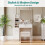Dripex White Dressing Table Set with Mirror and Stool 4