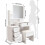 Dripex White Dressing Table Set with Mirror and Stool 6