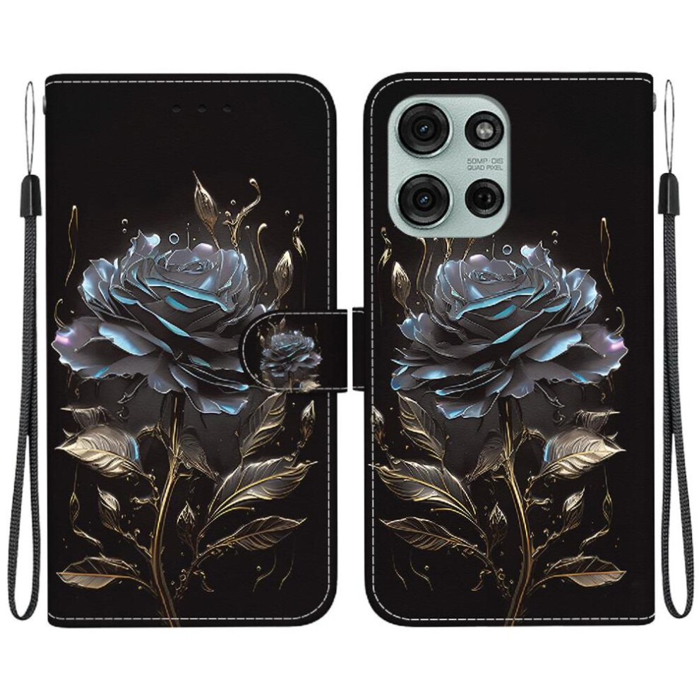 (C5 ) Flip Case For Motorola Moto G75 5G Pu Leather Butterfly Flower Painted Wallet Magnetic Closure Card Slots 764563401123