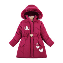 (Rose, 7-8Years) Kids Girls letter Coat Parka Jacket Warm Long UK