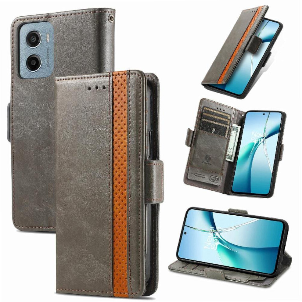 ( ) Case For Motorola Moto G05 Business Multi-Card Slot Multi-Color Wallet Splicing Gray 764563401888