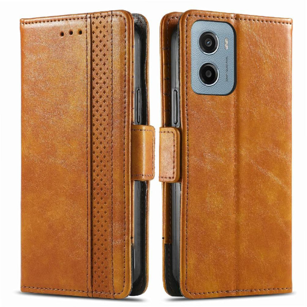 (Yellow) Case For Motorola Moto E15 Multi-Color Business Wallet Splicing Multi-Card Slot Yellow 764563401956