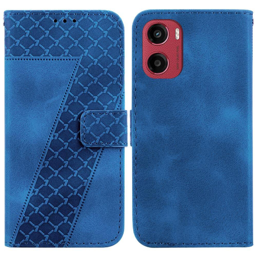 (Blue) Phone Case For Motorola Moto G05 Card Slot Function Flip Folio Cover Pu Leather Embossed Pattern Wallet Blue 764563402922