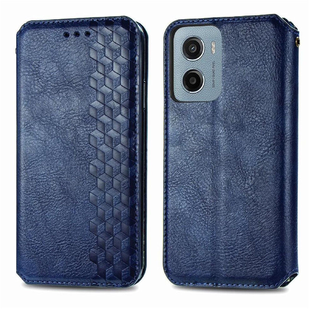 (Blue) Flip Case For Motorola Moto G05 Fashion Design Wallet Function Exquisite Business Flip Cover Leather Case Blue 764563403066