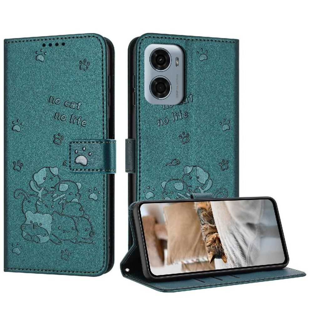 (C2) Flip Case For Motorola Moto G05 Leather Wallet Pu Leather Cute Cat Card Holder Kickstand 764563403219