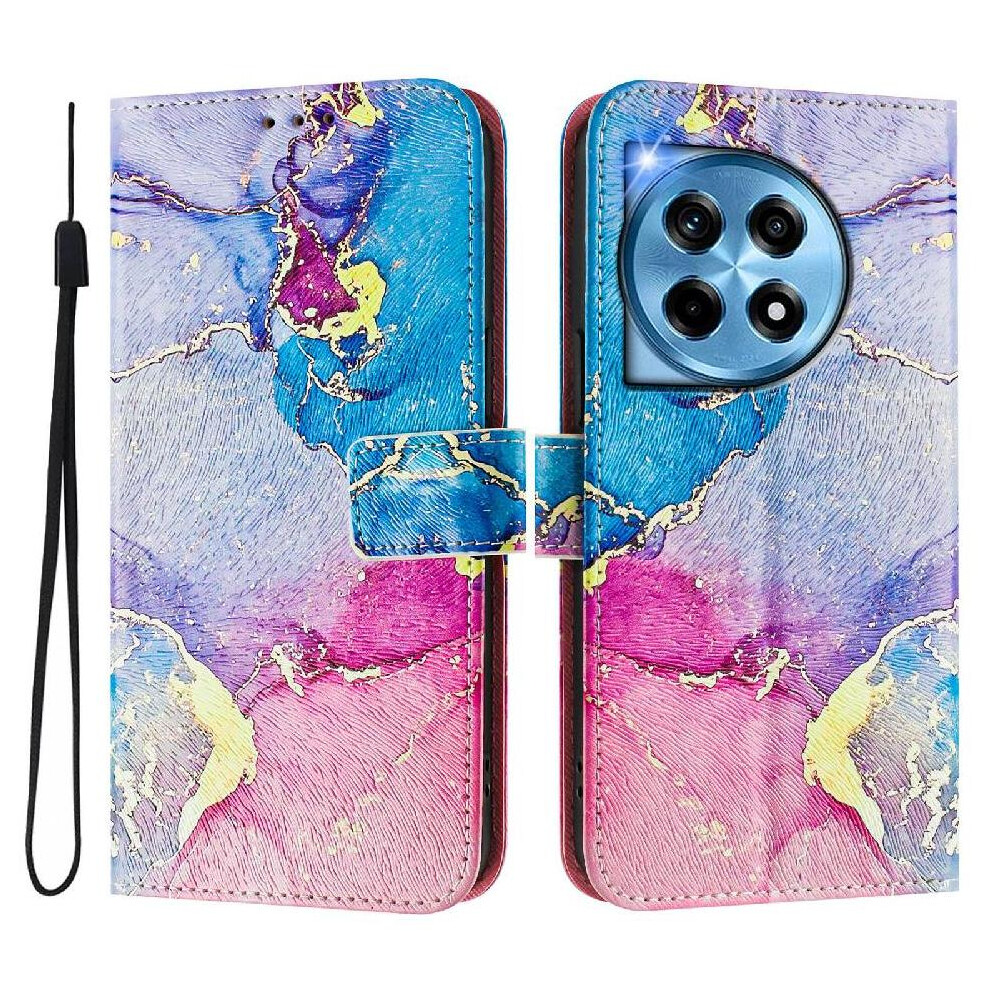 (C2) Case For Oneplus 12 5G Pattern Magnetic Closure Flip Leather Wallet Wrist Strap 764563403547