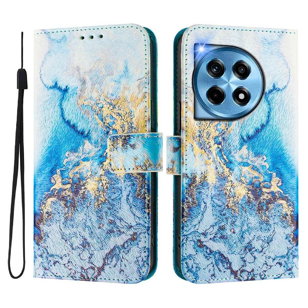 (C1 ) Case For Oneplus 12 5G Pattern Magnetic Closure Flip Leather Wallet Wrist Strap 764563403530