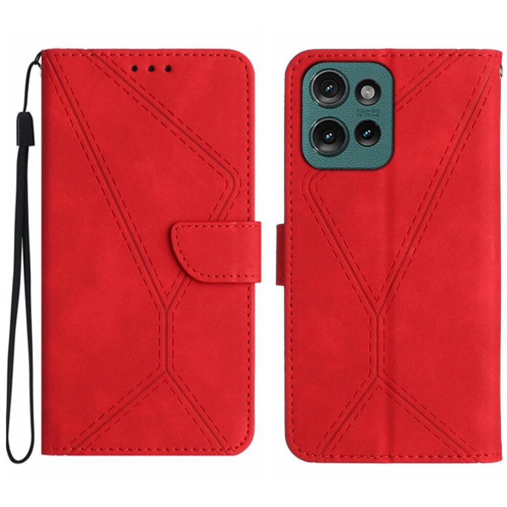 Photos - Case   for Motorola Moto G Power  Soft Pu Leather High Quality Tpu Stitching Embossed Leather Wallet 2025(Red)