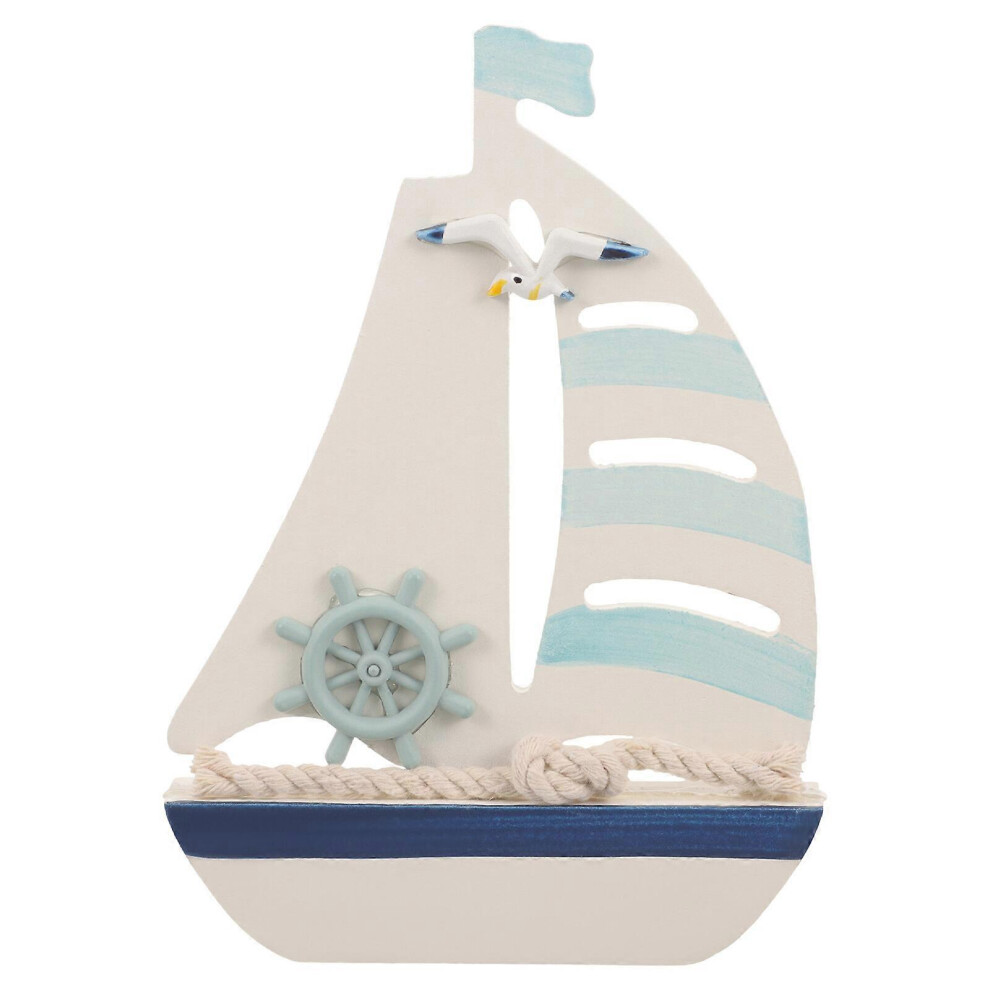 Kricely (As Show, One Size) Mediterranean Sailing Boat Ornaments Solid Wood Sailboat Artistic Figurine Craft Tv Cabinet Desktop Home Decorations For Table Orn