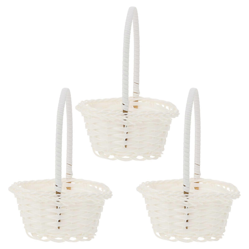 Kricely (As Show, One Size) 3 Pcs Pastoral Style Flower Baskets Storage Basket Flower Arrangement Baskets