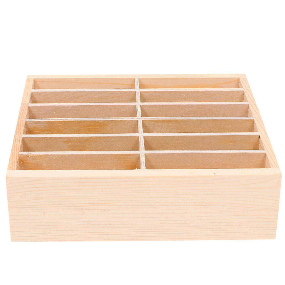 Kricely (As Show, One Size) 12 Grids Mobile Phone Desktop Organizer Box Temporary Wooden Phone Box