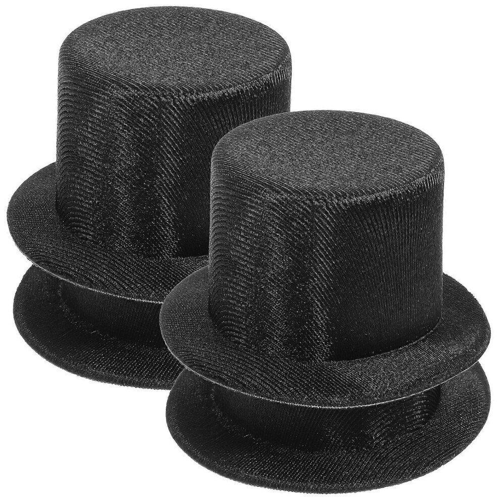 Kricely (As Show, One Size) 4Pcs Mini Cylinder Hats Small Top Hat Decorative Snowman Hat Doll Cap For Diy Crafts Christmas Decoration