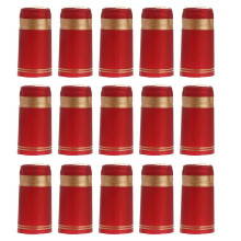 (Red Golden, One size) 100pcs Heat Shrink Capsules Wine Bottle Capsules Wine Heat Shrinkable Wine Shrink Film Wrap for Straight Mouth Bottle (Red, Golden Edg + Black, Golden