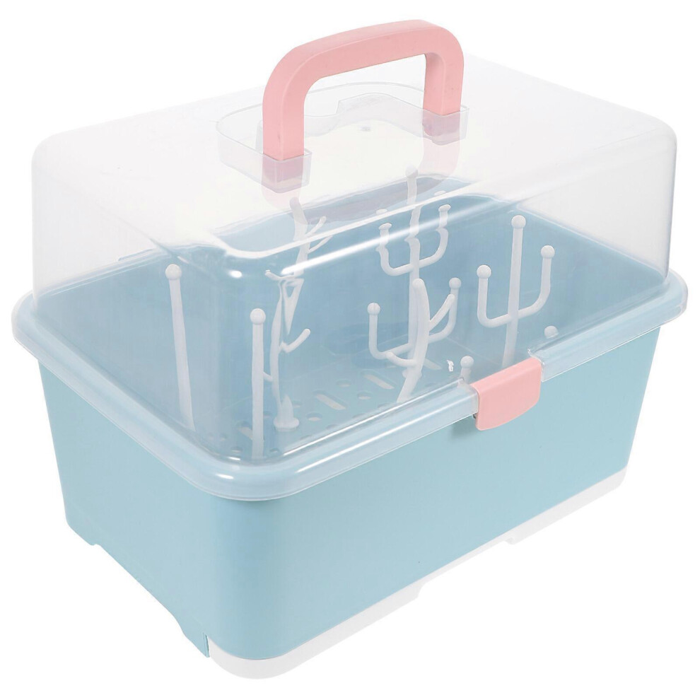 (As Show, One Size) 1Pc Milk Bottle Case Baby Bottle Drying Rack Box Baby Supplies Container Kricely