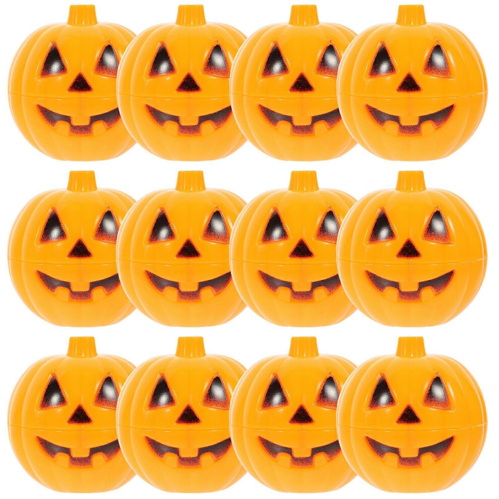 Kricely (As Show, One Size) 12Pcs Plastic Pumpkin Shaped Storage Box Case Container Halloween Mini Gift Holder Props