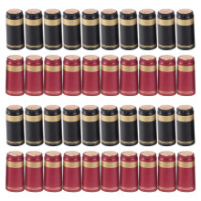 (Assorted Color, One size) 100pcs Heat Shrink Capsules Wine Bottle Capsules Wine Heat Shrinkable Wine Shrink Film Wrap for Straight Mouth Bottle (Red, Golden Edg + Black, Golden